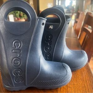 CROCS Kids Dark Blue Rain Boots